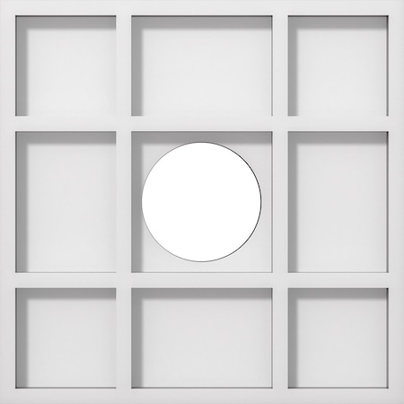 Ekena Millwork Rubik Architectural Grade PVC Contemporary Ceiling Medallion, 10"OD x 3"ID x 3 1/2"C x 1"P CMP10RK-03000